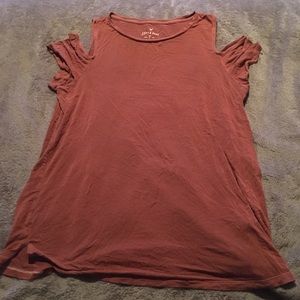 American Eagle Soft & Sexy Cold Shoulder top in a size large